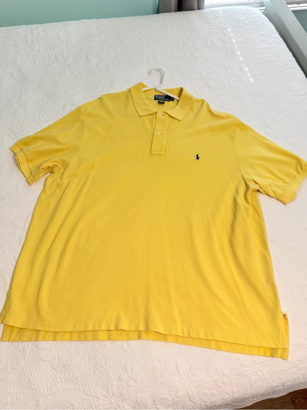Polo Ralph Lauren Polo Shirt Mens Big 2X Short Sleeve Yellow Classic Fit Pony